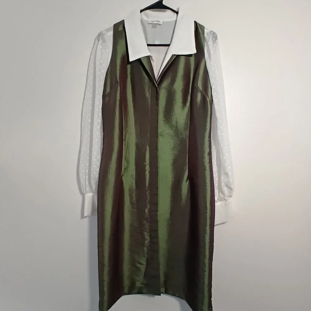 VINTAGE Benelle Button Down Dress/ Vest - Picture 2 of 12